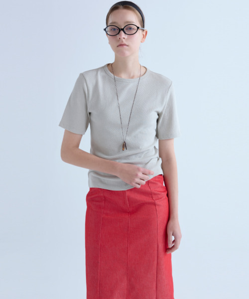 VOYONN（ボヨン）の「ボリュームコットンラウンドネック半袖綿Tシャツベージュ0194（ベスト・レディース・Beige・FREE）」の3枚目の写真