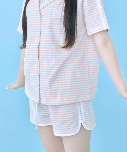 Hauls(ハウルズ)の「外行き用ぱじゃまセットアップ(Tシャツ/カットソー・レディース・サックスブルー/ピンク・FREE)」の4枚目の写真