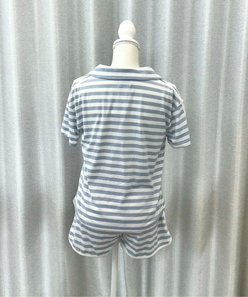 Hauls(ハウルズ)の「外行き用ぱじゃまセットアップ(Tシャツ/カットソー・レディース・サックスブルー/ピンク・FREE)」の6枚目の写真