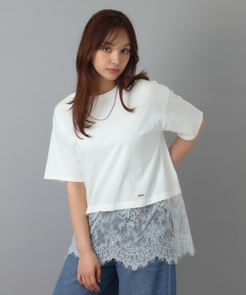 DRESSTERIOR(ドレステリア)の「レースドッキングレイヤード Tシャツ(Tシャツ/カットソー・レディース・ブラック/オフホワイト・38/36)」の6枚目の写真