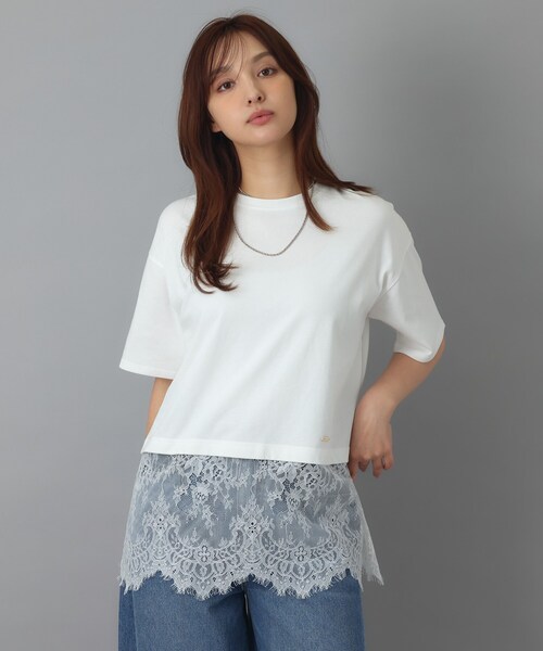 DRESSTERIOR(ドレステリア)の「レースドッキングレイヤード Tシャツ(Tシャツ/カットソー・レディース・ブラック/オフホワイト・38/36)」の7枚目の写真