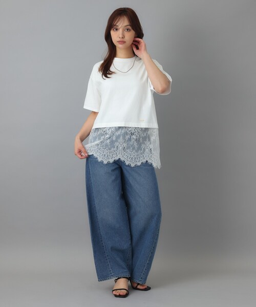 DRESSTERIOR(ドレステリア)の「レースドッキングレイヤード Tシャツ(Tシャツ/カットソー・レディース・ブラック/オフホワイト・38/36)」の8枚目の写真