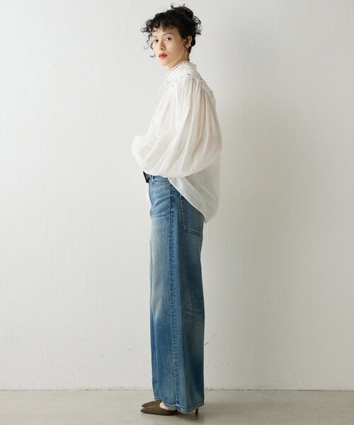 Whim Gazette(ウィムガゼット)の「レース切替ギャザーブラウス(シャツ/ブラウス・レディース・ブラック/オフホワイト・FREE)」の22枚目の写真