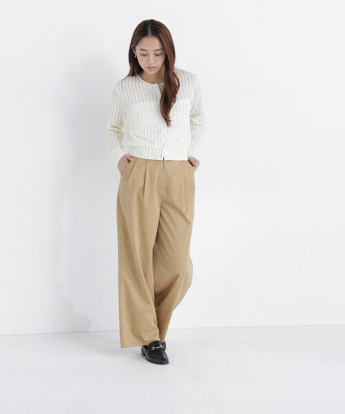 NATURAL BEAUTY BASIC(ナチュラルビューティーベーシック)の「ミニフリルカットカーディガン(カーディガン/ボレロ・レディース・ブラック/オフホワイト/レッド・フリ-)」の7枚目の写真