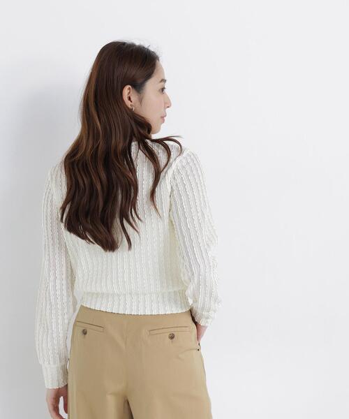 NATURAL BEAUTY BASIC(ナチュラルビューティーベーシック)の「ミニフリルカットカーディガン(カーディガン/ボレロ・レディース・ブラック/オフホワイト/レッド・フリ-)」の12枚目の写真