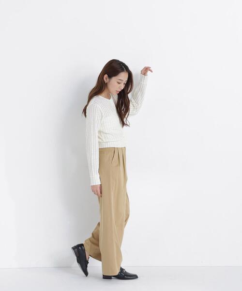 NATURAL BEAUTY BASIC(ナチュラルビューティーベーシック)の「ミニフリルカットカーディガン(カーディガン/ボレロ・レディース・ブラック/オフホワイト/レッド・フリ-)」の13枚目の写真