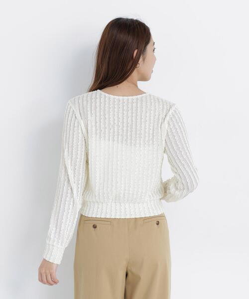 NATURAL BEAUTY BASIC(ナチュラルビューティーベーシック)の「ミニフリルカットカーディガン(カーディガン/ボレロ・レディース・ブラック/オフホワイト/レッド・フリ-)」の15枚目の写真