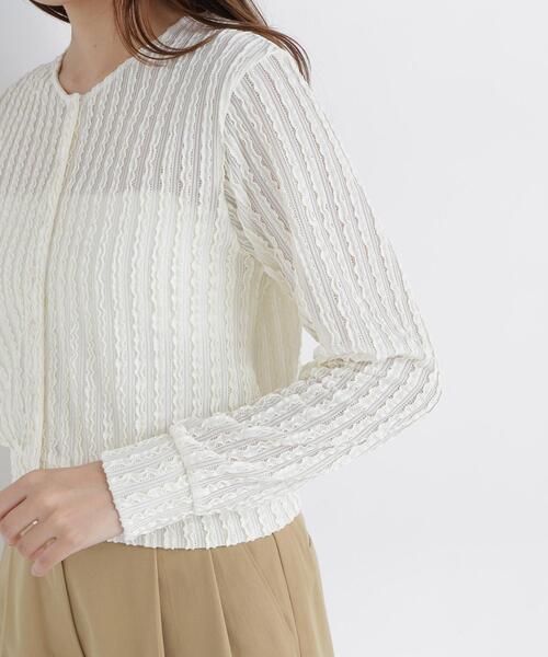 NATURAL BEAUTY BASIC(ナチュラルビューティーベーシック)の「ミニフリルカットカーディガン(カーディガン/ボレロ・レディース・ブラック/オフホワイト/レッド・フリ-)」の17枚目の写真