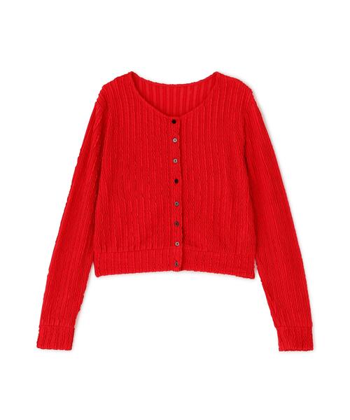 NATURAL BEAUTY BASIC(ナチュラルビューティーベーシック)の「ミニフリルカットカーディガン(カーディガン/ボレロ・レディース・ブラック/オフホワイト/レッド・フリ-)」の20枚目の写真