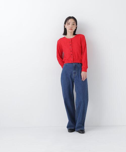 NATURAL BEAUTY BASIC(ナチュラルビューティーベーシック)の「ミニフリルカットカーディガン(カーディガン/ボレロ・レディース・ブラック/オフホワイト/レッド・フリ-)」の21枚目の写真