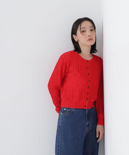 NATURAL BEAUTY BASIC(ナチュラルビューティーベーシック)の「ミニフリルカットカーディガン(カーディガン/ボレロ・レディース・ブラック/オフホワイト/レッド・フリ-)」の22枚目の写真