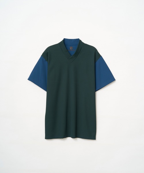 和ROBE(ワローブ)の「2026夏 WAROBE / JUBAN TEE TECH MESH(Tシャツ/カットソー・メンズ・ブルー系/ブラック・2/3)」の1枚目の写真