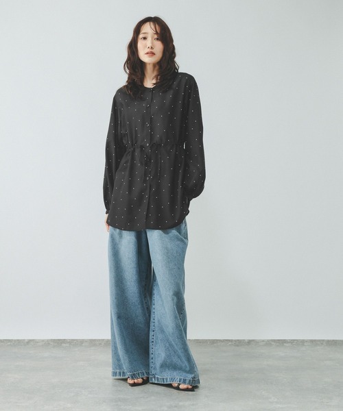 GLOBAL WORK(グローバルワーク)の「シアーチュニックブラウス/797355(シャツ/ブラウス・レディース・ブラック/オフホワイト/ラベンダー/ドット・MEDIUM/LARGE)」の14枚目の写真