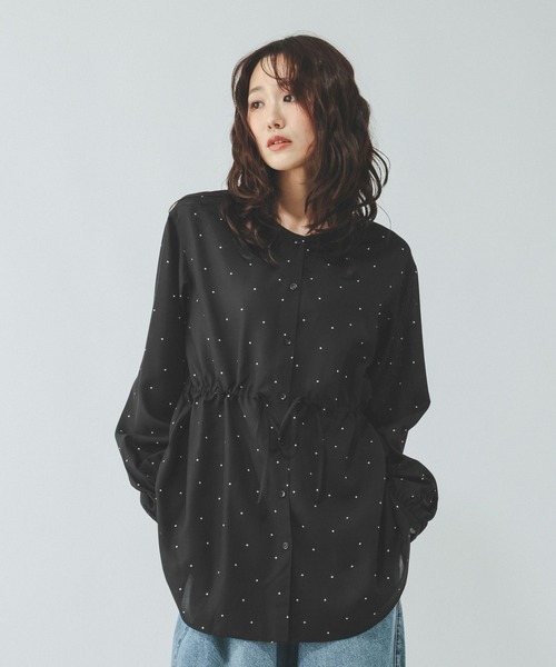 GLOBAL WORK(グローバルワーク)の「シアーチュニックブラウス/797355(シャツ/ブラウス・レディース・ブラック/オフホワイト/ラベンダー/ドット・MEDIUM/LARGE)」の17枚目の写真