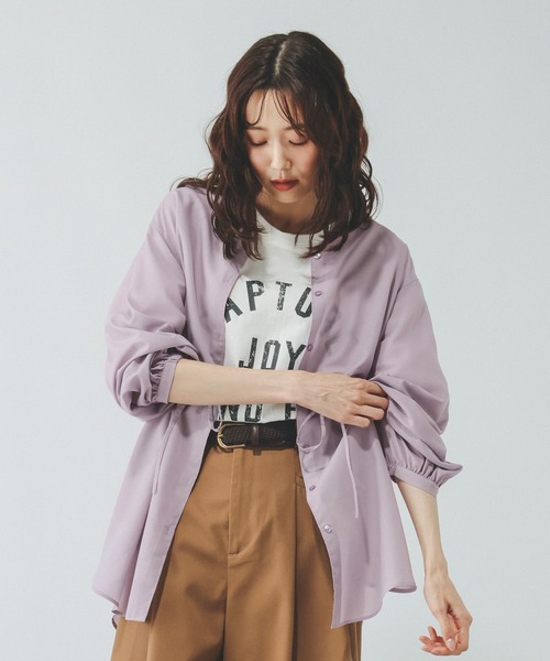 GLOBAL WORK(グローバルワーク)の「シアーチュニックブラウス/797355(シャツ/ブラウス・レディース・ブラック/オフホワイト/ラベンダー/ドット・MEDIUM/LARGE)」の21枚目の写真