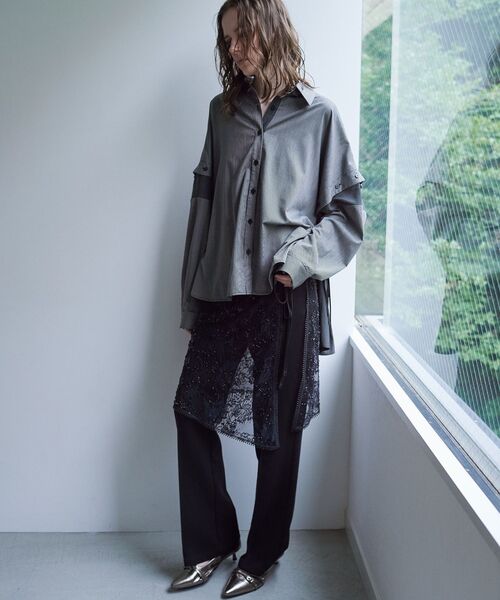 Editt by YECCA VECCA(エディットバイイェッカヴェッカ)の「ストレッチセンターシームフレアパンツ(その他パンツ・レディース・ブラウン/ブラック・FREE)」の9枚目の写真
