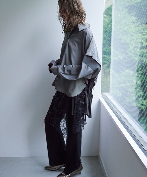 Editt by YECCA VECCA(エディットバイイェッカヴェッカ)の「ストレッチセンターシームフレアパンツ(その他パンツ・レディース・ブラウン/ブラック・FREE)」の10枚目の写真