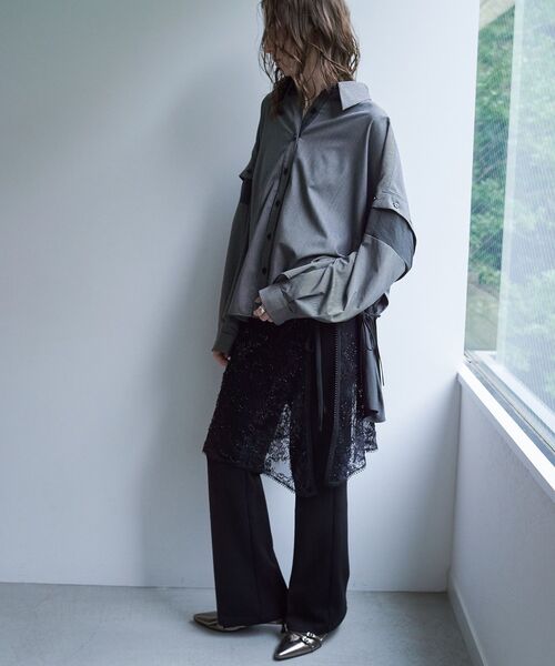 Editt by YECCA VECCA(エディットバイイェッカヴェッカ)の「ストレッチセンターシームフレアパンツ(その他パンツ・レディース・ブラウン/ブラック・FREE)」の11枚目の写真
