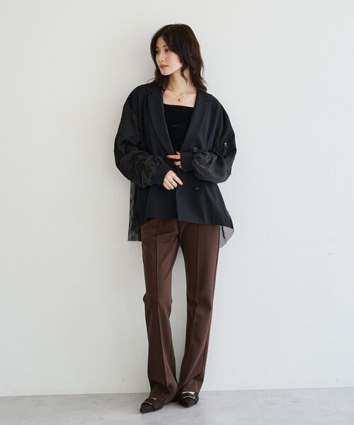 Editt by YECCA VECCA(エディットバイイェッカヴェッカ)の「ストレッチセンターシームフレアパンツ(その他パンツ・レディース・ブラウン/ブラック・FREE)」の15枚目の写真