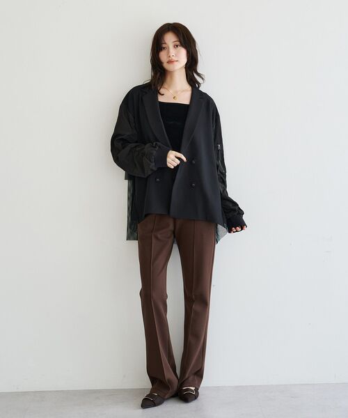 Editt by YECCA VECCA(エディットバイイェッカヴェッカ)の「ストレッチセンターシームフレアパンツ(その他パンツ・レディース・ブラウン/ブラック・FREE)」の16枚目の写真