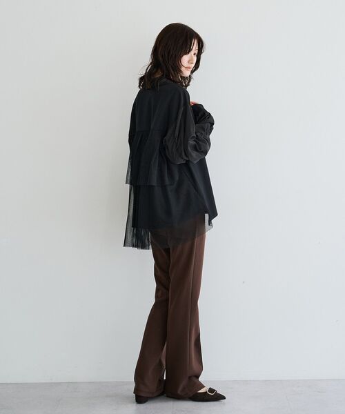 Editt by YECCA VECCA(エディットバイイェッカヴェッカ)の「ストレッチセンターシームフレアパンツ(その他パンツ・レディース・ブラウン/ブラック・FREE)」の18枚目の写真