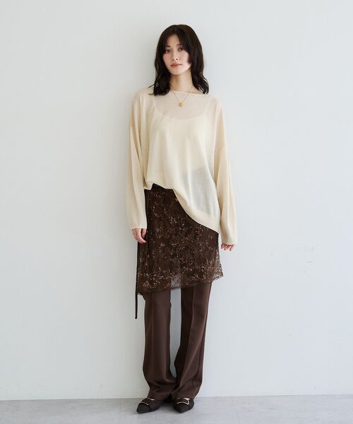 Editt by YECCA VECCA(エディットバイイェッカヴェッカ)の「ストレッチセンターシームフレアパンツ(その他パンツ・レディース・ブラウン/ブラック・FREE)」の21枚目の写真