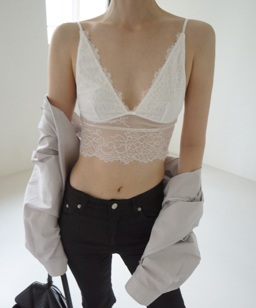 PROJECT WAVE(プロジェクトウェーブ)の「RACE BRA TOP-IVORY(Tシャツ/カットソー・レディース・ライトグレー/グリーン/ブラウン/アイボリー・FREE)」の6枚目の写真