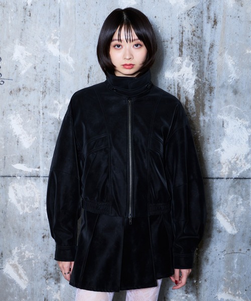 PAGEBOY(ページボーイ)の「メルトレザー2WAYブルゾン【ファー取り外し可能/スタンドネック】(ブルゾン・レディース・ダークブラウン/ブラック・FREE)」の13枚目の写真