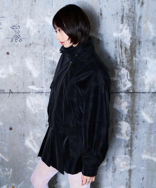 PAGEBOY(ページボーイ)の「メルトレザー2WAYブルゾン【ファー取り外し可能/スタンドネック】(ブルゾン・レディース・ダークブラウン/ブラック・FREE)」の14枚目の写真