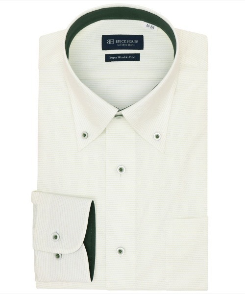 TOKYO SHIRTS(トウキョウシャツ)の「【超形態安定】 形態安定ノンアイロン ボタンダウン 長袖ビジネスワイシャツ(ビジネスシャツ・メンズ・グリーン・首回り42cm-裄丈86cm/首回り43cm-裄丈82cm/首回り43cm-裄丈86cm/首回り39cm-裄丈84cm/首回り41cm-裄丈82cm/首回り41cm-裄丈86cm/首回り42cm-裄丈82cm)」の1枚目の写真