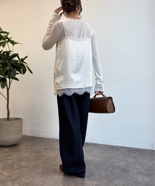 Jena espace merveilleux(ジェナ エスパスメルヴェイユ)の「クルー長袖Tシャツ(Tシャツ/カットソー・レディース・ブラウン/オフホワイト/ブラック/ピンク・FREE)」の7枚目の写真