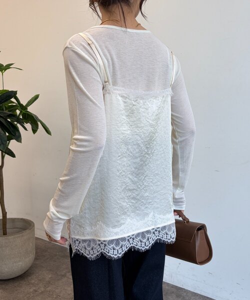 Jena espace merveilleux(ジェナ エスパスメルヴェイユ)の「クルー長袖Tシャツ(Tシャツ/カットソー・レディース・ブラウン/オフホワイト/ブラック/ピンク・FREE)」の10枚目の写真