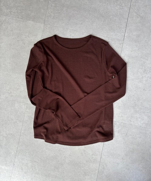 Jena espace merveilleux(ジェナ エスパスメルヴェイユ)の「クルー長袖Tシャツ(Tシャツ/カットソー・レディース・ブラウン/オフホワイト/ブラック/ピンク・FREE)」の15枚目の写真
