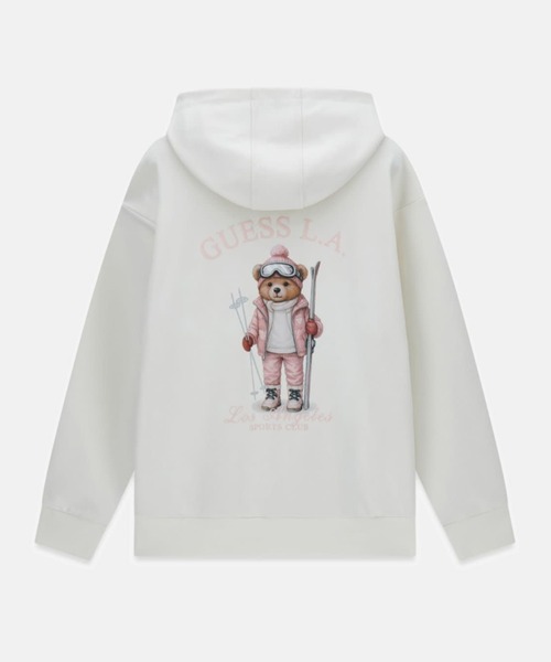 Guess(ゲス)の「FABRIZIA Hoodie パーカー バックプリント(パーカー・レディース・クリーム/ブラック・X-SMALL/SMALL/LARGE/MEDIUM)」の1枚目の写真