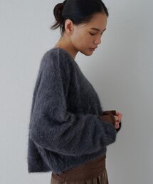ファーカシミヤ2WAYヘンリーニット