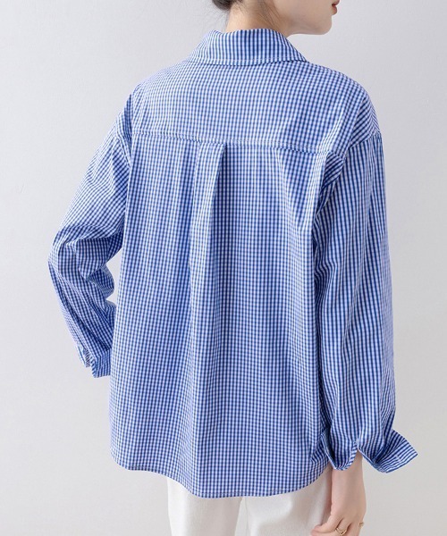 ONEP STAR（ワンピスター）の「ロゴ刺繍ギンガムチェック長袖シャツ（シャツ/ブラウス・レディース・チェック・MEDIUM/X-LARGE/LARGE）」の14枚目の写真