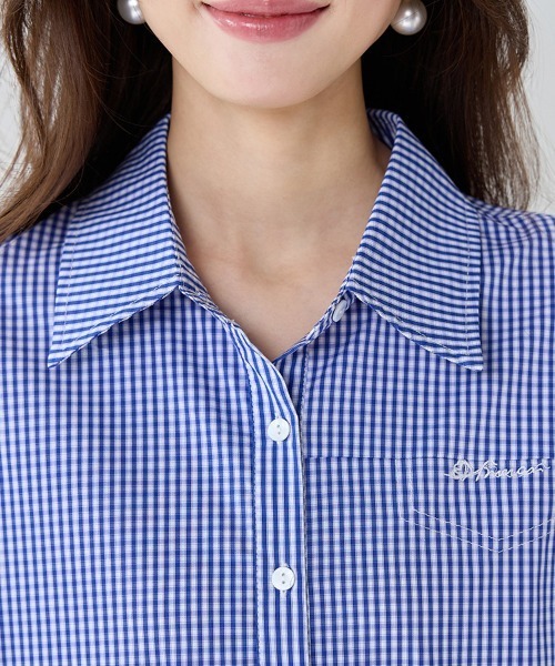 ONEP STAR（ワンピスター）の「ロゴ刺繍ギンガムチェック長袖シャツ（シャツ/ブラウス・レディース・チェック・MEDIUM/X-LARGE/LARGE）」の15枚目の写真