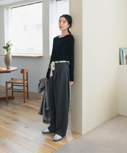 URBAN RESEARCH DOORS（アーバンリサーチドアーズ）の「ウエストリボンカットカーブパンツ（その他パンツ・レディース・ブラック/グレー系その他・MEDIUM/SMALL）」の12枚目の写真