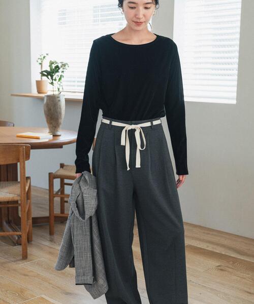 URBAN RESEARCH DOORS（アーバンリサーチドアーズ）の「ウエストリボンカットカーブパンツ（その他パンツ・レディース・ブラック/グレー系その他・MEDIUM/SMALL）」の14枚目の写真