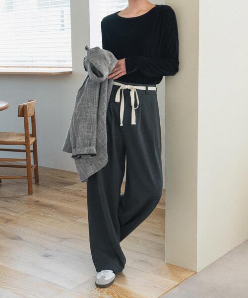 URBAN RESEARCH DOORS（アーバンリサーチドアーズ）の「ウエストリボンカットカーブパンツ（その他パンツ・レディース・ブラック/グレー系その他・MEDIUM/SMALL）」の16枚目の写真