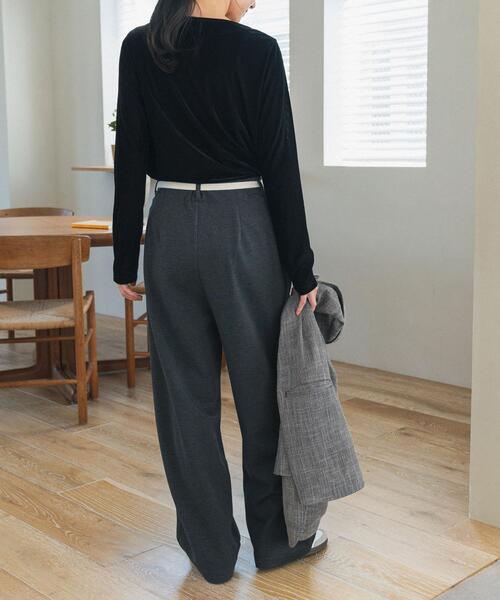 URBAN RESEARCH DOORS（アーバンリサーチドアーズ）の「ウエストリボンカットカーブパンツ（その他パンツ・レディース・ブラック/グレー系その他・MEDIUM/SMALL）」の18枚目の写真