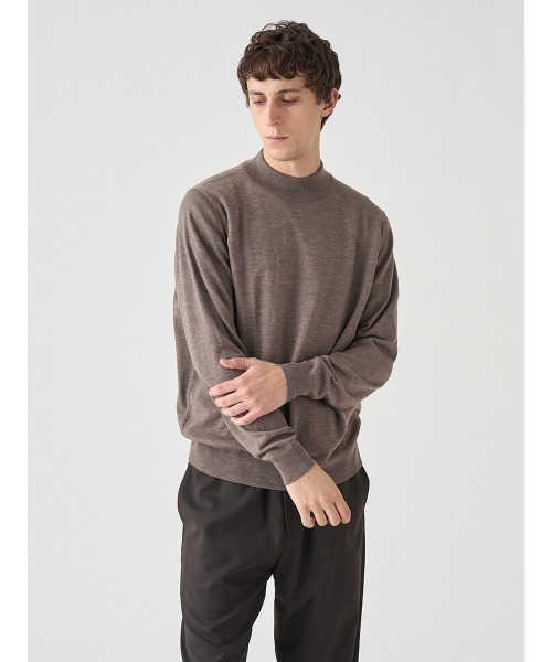 JOHN SMEDLEY（ジョンスメドレー）の「モックネック長袖ニットプルオーバー（ニット/セーター・メンズ・ブラウン系その他・M/L）」の6枚目の写真