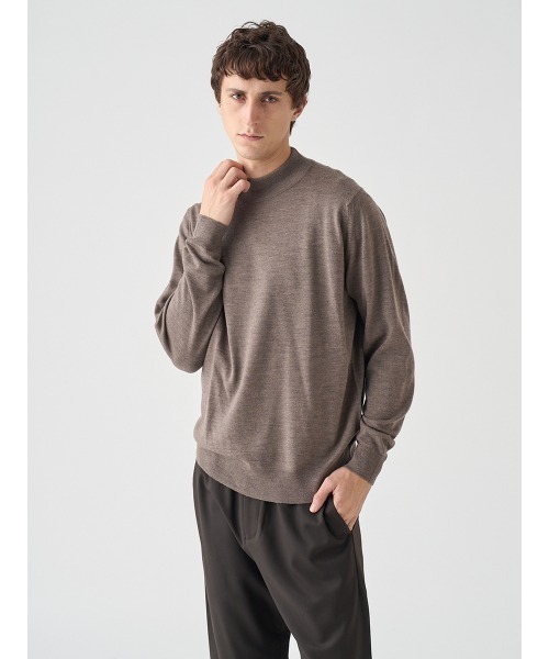JOHN SMEDLEY（ジョンスメドレー）の「モックネック長袖ニットプルオーバー（ニット/セーター・メンズ・ブラウン系その他・M/L）」の2枚目の写真