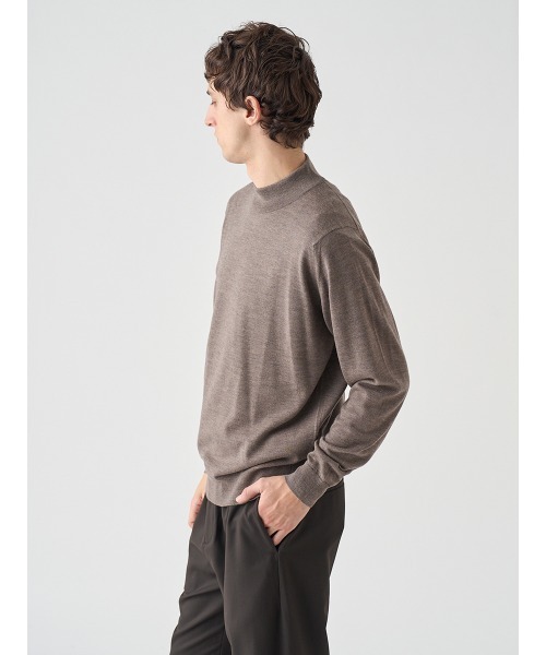 JOHN SMEDLEY（ジョンスメドレー）の「モックネック長袖ニットプルオーバー（ニット/セーター・メンズ・ブラウン系その他・M/L）」の3枚目の写真
