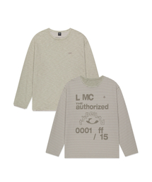 LMC | REVERSIBLE STRIPE LONG SLV TEE beige(Tシャツ/カットソー)