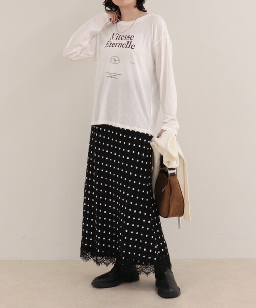 fredy emue(フレディエミュ)の「ロゴロンTシャツ(Tシャツ/カットソー・レディース・カーキ/ブラウン/オフホワイト・38)」の6枚目の写真