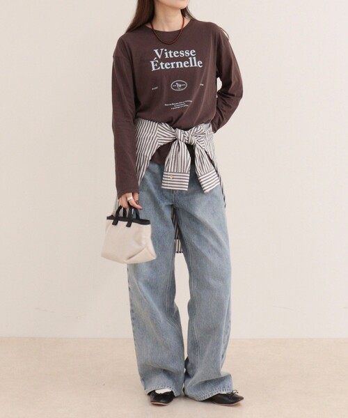 fredy emue(フレディエミュ)の「ロゴロンTシャツ(Tシャツ/カットソー・レディース・カーキ/ブラウン/オフホワイト・38)」の19枚目の写真
