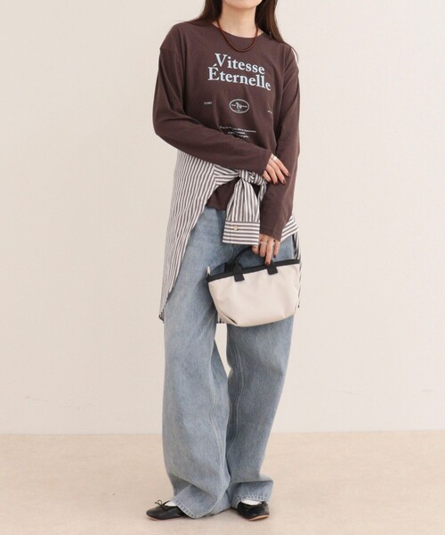 fredy emue(フレディエミュ)の「ロゴロンTシャツ(Tシャツ/カットソー・レディース・カーキ/ブラウン/オフホワイト・38)」の22枚目の写真