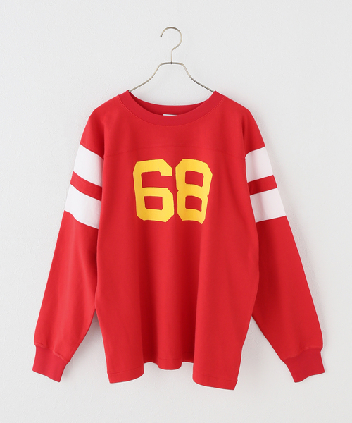JOURNAL STANDARD(ジャーナルスタンダード)の「別注【MASON/メイソン】 for JS フロッキーPT フットボールTEE(Tシャツ/カットソー・レディース・オレンジ/ネイビー/ホワイト/レッド・FREE)」の3枚目の写真