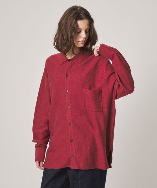 Steven Alan（スティーブンアラン）の「＜WANDERUNG × Steven Alan＞ KNIT SHIRT/ニット（カーディガン/ボレロ・レディース・ベージュ/ワイン/ダークグレー・FREE）」の3枚目の写真
